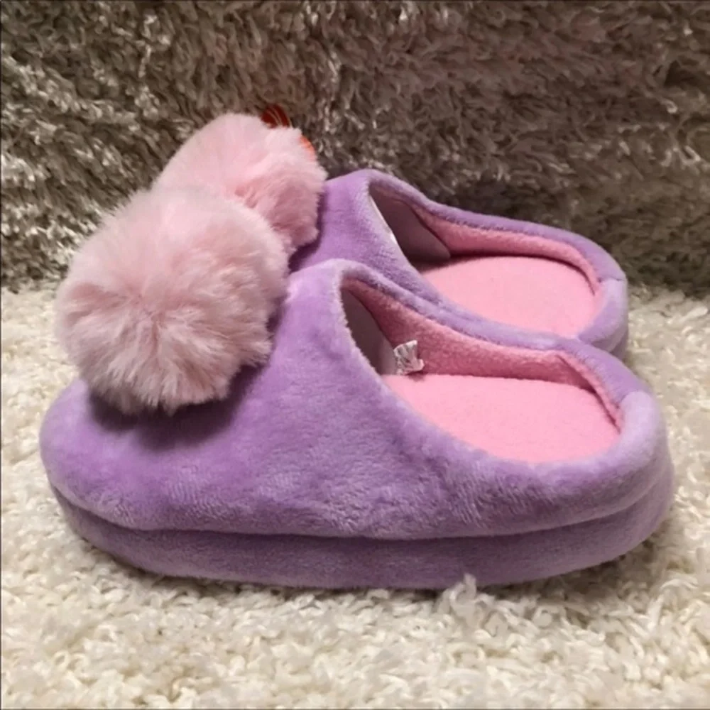 Wonder Nation Slippers‎ Girls Size 11-12 Slip On Purple-Pink Slip On Shoe